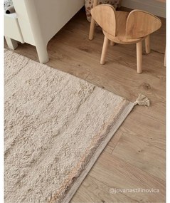Covor crem lavabil/țesut manual din bumbac 90x130 cm Bloom Natural – Lorena Canals