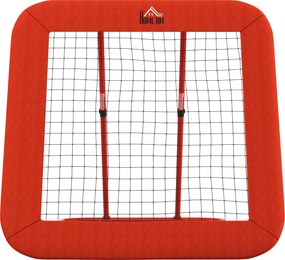 HOMCOM Plasă de respingere pentru fotbal, reglabilă, pliabilă, cadru metalic, plasă PE rezistentă la intemperii, incl. țăruși, Roșu | Aosom Romania