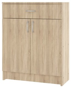 Comoda Tisa, 1 Sertar, 2 Usi, Stejar Sonoma, 80 x 35 x 100 cm