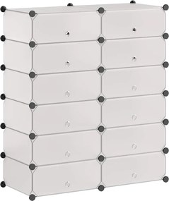 vidaXL Organizator de pantofi interconectat, 12 compartimente, Alb