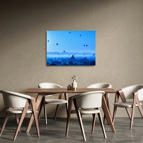 Tablou pe sticlă - Peisaj și săgeți (70x50 cm)