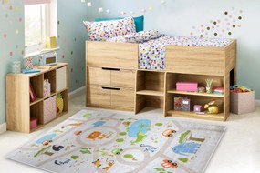 BAMBINO 50230 covor lavabil Grădină zoologică, străzi pentru copii anti-alunecare - bej / verde