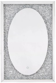 OGG22 - Oglinda 90x60 cm, pentru perete ornamentala dormitor, living - Argintie