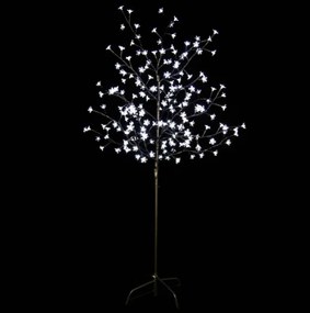 Pom decorativ cu LED-uri cu flori - 1,5 m, alb rece