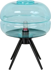 Lampa de masa LUX sticla albastra si otel negru