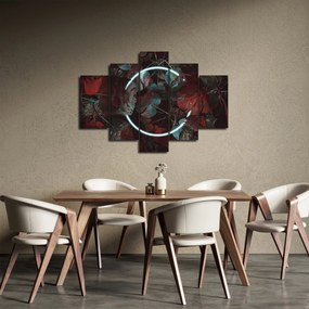 Tablou - Cerc de neon între palmieri (150x105 cm)