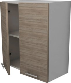 Corp Superior Lecce, 2 Usi, Stejar Sonoma Inchis/Alb, 60 x 30 x 65 cm