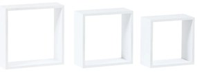 Set etajere de perete P-008, alb mat, 3 buc.