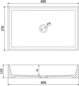 Mexen Goya lavoar deasupra blatului 60 x 37 cm, alb - 22186000