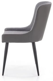 Scaun de bucaterie Kurt, gri/negru