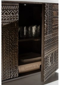 Comodă TV maro închis din lemn de mango 145x48x40 cm Kalai – MOME