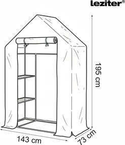 Seră de balcon 143x73x195 cm albă