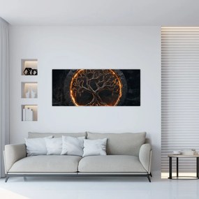 Tablou – Arborele vieții în lavă I. (120x50 cm)