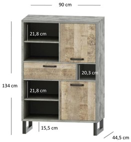 Raft Bennie 2D1S (gri + Stejar nisipiu). 1052754