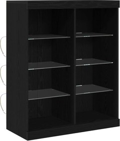 vidaXL Bufet LED Stejar Negru 41 x 37 x 100 cm Lemn compozit