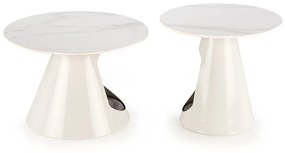 Set 2 mese de cafea Osario marmura alba/alb
