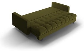 Canapea verde extensibilă, cu spațiu de depozitare cu tapițerie din țesătură bouclé 222 cm Bali – Cosmopolitan Design