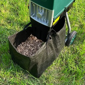 Tocător de grădină DIOX + 2x sac de 60 l, 3100W negru/verde Gardebruk