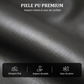 HOMCOM Fotoliu Relax Reclinabil Manual 155° cu Suport pentru Picioare, din Piele Ecologică PU, pentru Living și Dormitor, Gri Închis | Aosom Romania