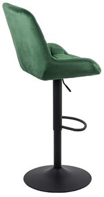 Scaun bar, înălțime reglabilă, rotativ, suport picioare, catifea, verde, ABS 145