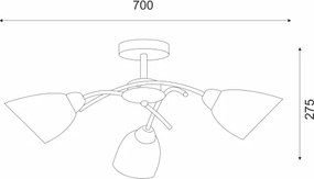 Lustră aplicată DONNA 3xE27/60W/230V patină