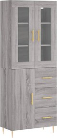 vidaXL Dulap înalt, gri sonoma, 69,5x34x180 cm, lemn compozit