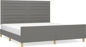 vidaXL Cadru de pat fără saltea, gri închis, 180x200 cm, textil