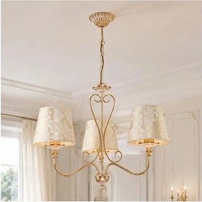 Brilagi - Candelabru suspendat pe lanț SONIA 3x E27/15W/230V, Ø 64 cm, crem/patină