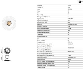 Spot LED incastrabil tavan orientabil trimless LOX 2700K alb