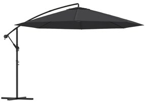 Umbrela suspendata cu stalp din aluminiu, negru, 350 cm Negru