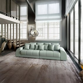 Canapea extensibilă dumonde cu 2 lăzi de depozitare si sezut confortabil din spuma high-density, Verona Enjoy Mint 310x100 cm