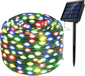 Instalație solară led turnat, multicolor, 50 metri