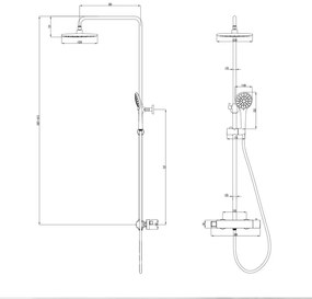 Coloana dus cu baterie termostatata Lemark Bronx, negru mat - LM3770BL