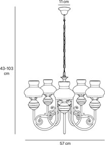 Candelabru din alama stil nautic clasic Mississippi