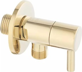 Robinet coltar Ferro 1/2”x3/8” rotund cu finisaj auriu lucios