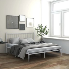 vidaXL Cadru de pat, alb, 180x200 cm, metal