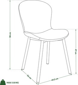 MAZZONI EXPORT FIORA Bej (material Apia 453)/cadru bej-gri (cașmir) – SCAUN MODERN TAPITAT DIN CHENILLE PENTRU LIVING/BUCĂTĂRIE