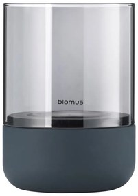 Set 2 sfeșnice din sticlă cu bază din beton Blomus Calma, gri