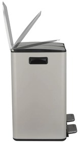 Coș de gunoi taupe pentru reciclare/cu pedală 2x20 l din oțel Aliya – Spirella