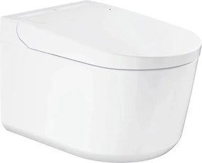 Set vas WC suspendat Grohe Sensia Rimless cu functie bideu electric alb lucios si capac softclose