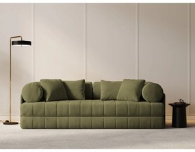 Canapea verde extensibilă cu tapițerie din catifea 206 cm Kemi – Cosmopolitan Design
