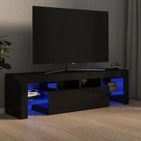 Comoda TV cu lumini LED, negru extralucios, 140x36,5x40 cm 1, negru foarte lucios