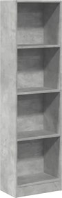 vidaXL Bibliotecă, gri beton, 40x24x143 cm, lemn prelucrat