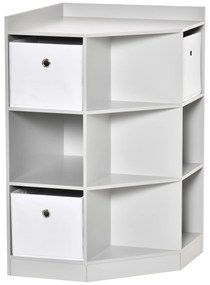 HOMCOM Raft depozitare pentru copii, 3 sertare netesute, MDF, antirăsturnare, Gri | Aosom Romania