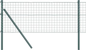 vidaXL Gard cu Stâlp Verde 0,4 x 50 m Oțel și PVC