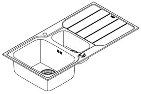 GROHE 31572SD1 - Chiuvetă K500 1000 × 500 mm inox