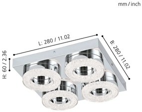 Plafonieră LED Eglo 95664 FRADELO 4xLED/4W/230V