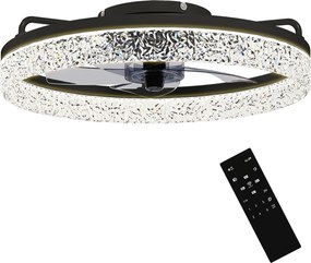 HOMCOM Ventilator de tavan cu lumină, ventilator LED de tavan dimabil cu telecomandă pentru dormitor și living, Negru | Aosom Romania