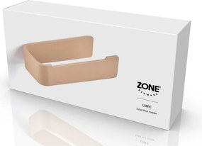 Suport pentru hârtie igienică bej de montat pe perete din metal Ume – Zone
