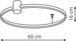 Plafonieră LED RING S, 34W/230V, 3000/4000/6000K, Ø 60 cm, neagră